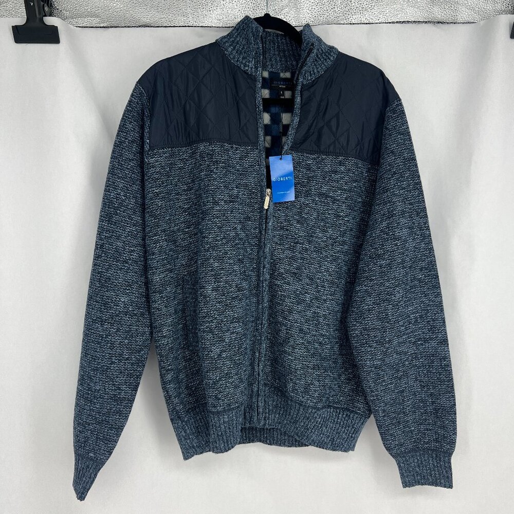 NWT Gioberti | Size L Blue Zip Cardigan